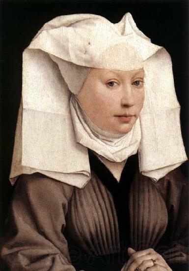 WEYDEN, Rogier van der Lady Wearing a Gauze Headdress France oil painting art